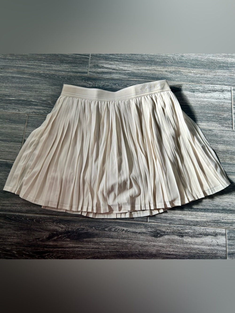 CALIA Women's Pleated Mesh Skort new cream skirt workout sporty casual boho